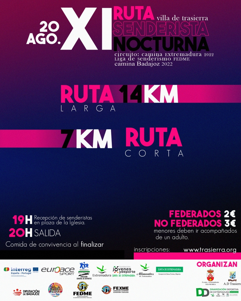 XI RUTA SENDERISTA NOCTURNA VILLA DE TRASIERRA - Inscríbete
