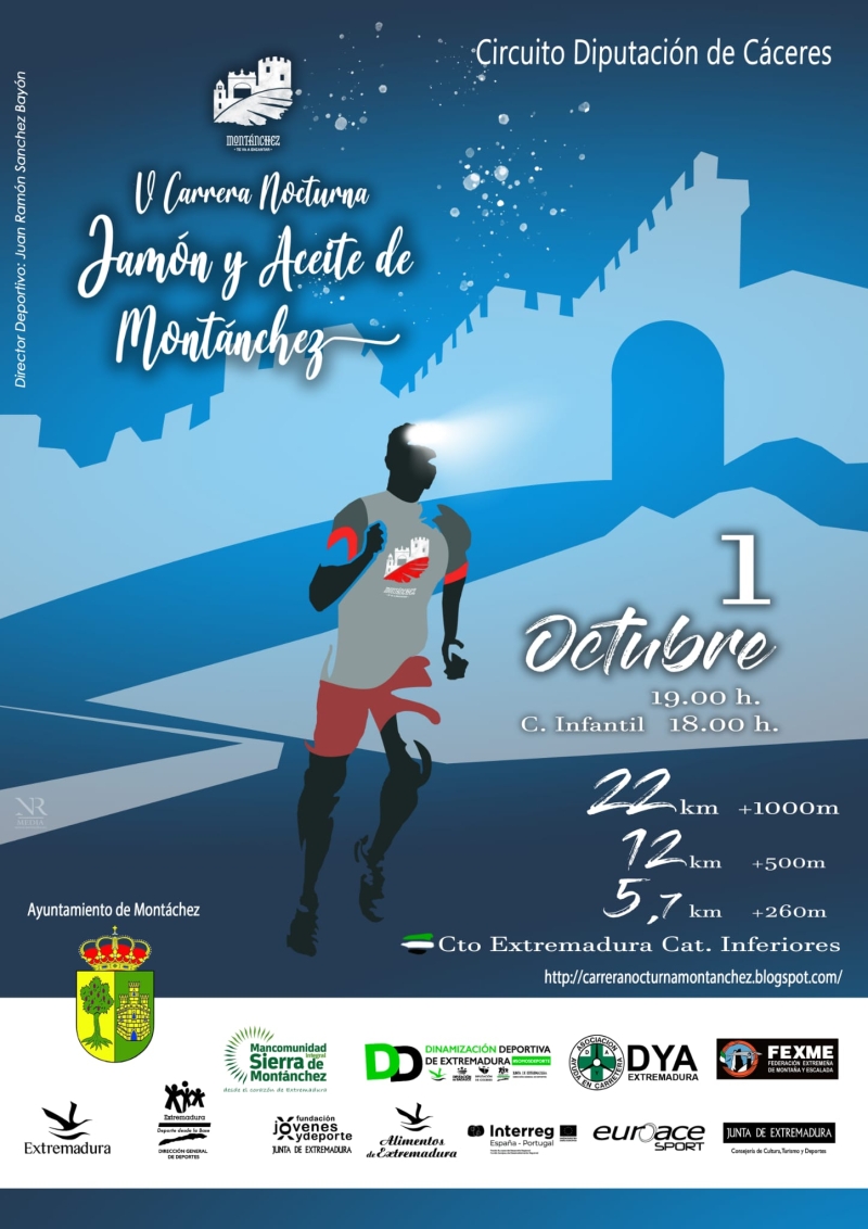 V CARRERA NOCTURNA JAMÓN Y ACEITE DE MONTÁNCHEZ - Inscríbete